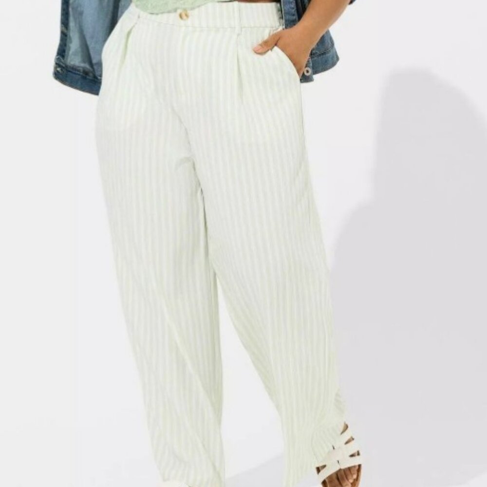Torrid 22 - Mint Striped Wide Leg Pant